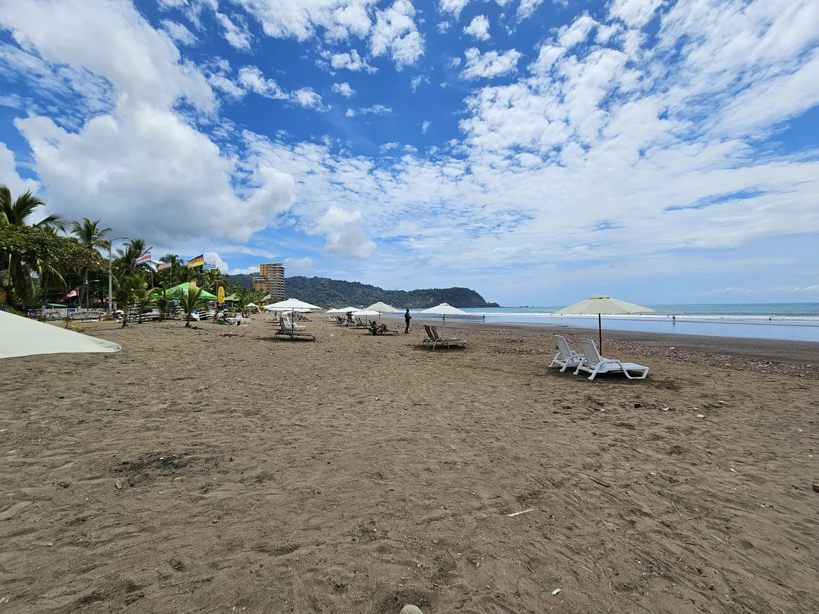 Jacó Beach on a clear morning